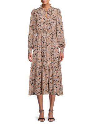 T Tahari
 Ethnic, Print, Fit, &, Flare, Midi, Dress