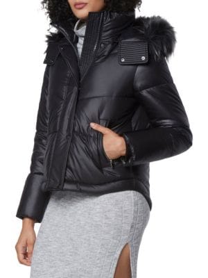 Andrew Marc
 Minna Hooded Faux Fur Puffer Jacket