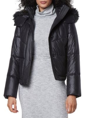 Andrew Marc
 Minna Hooded Faux Fur Puffer Jacket