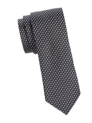 Saks Fifth Avenue
 Diamond Silk Jacquard Skinny Tie