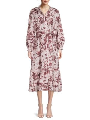 CAARA
 Seko Floral Belted Midi Shirtdress