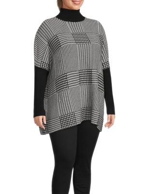 Joseph A
 Plus Houndstooth Turtleneck Sweater