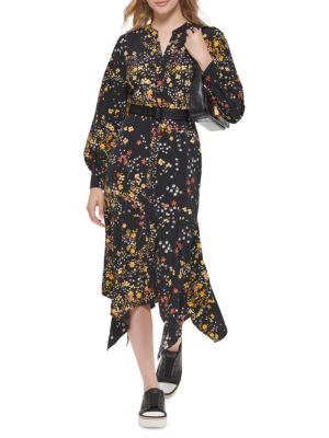 Karl Lagerfeld Paris
 Floral Logo Belt Fit and Flare Dress