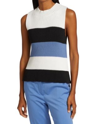 Max Mara
 Cadine Striped Rib Cotton Sweater