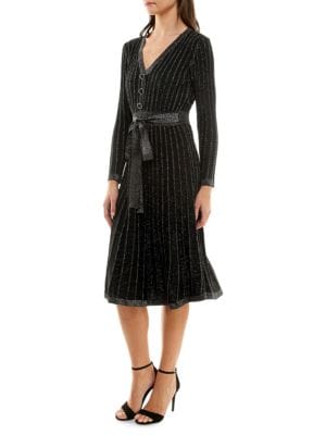 Nicole Miller
 Lurex Tie Front A Line Dress