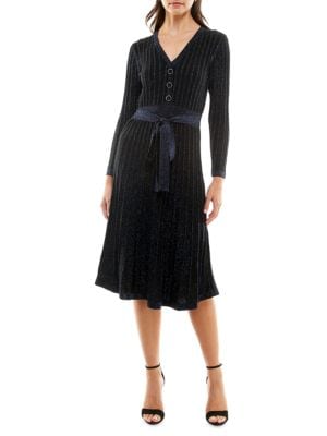 Nicole Miller
 Lurex Tie Front A Line Dress