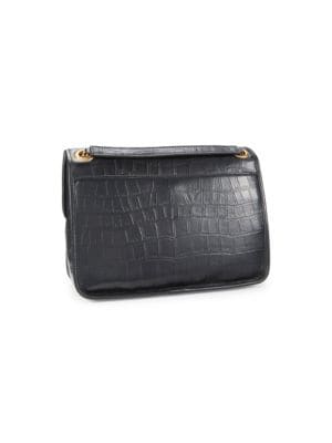 Karl Lagerfeld Paris
 Lyon Croc Embossed Leather Shoulder Bag