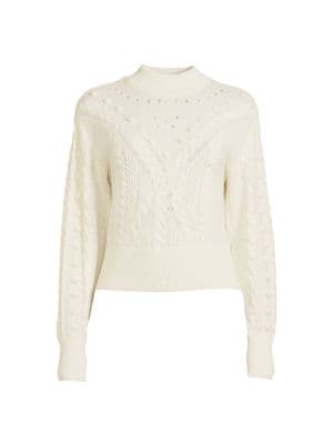 BCBGMAXAZRIA
 Cable Knit Wool Blend Sweater