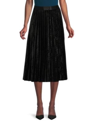 Max Studio
  Velvet Pleated Midi Skirt