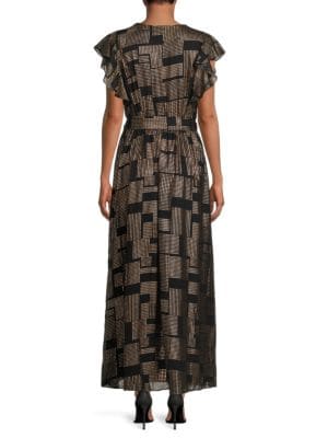 Donna Ricco
 Flutter Sleeve Belted Wrap Dress