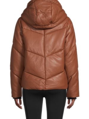 Andrew Marc
 Faux Leather Puffer Jacket