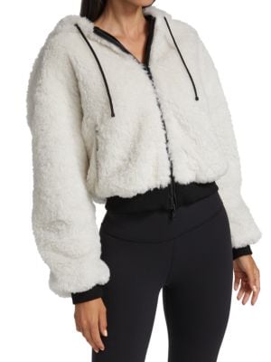 Blanc Noir
 Reversible Faux Fur Hoodie