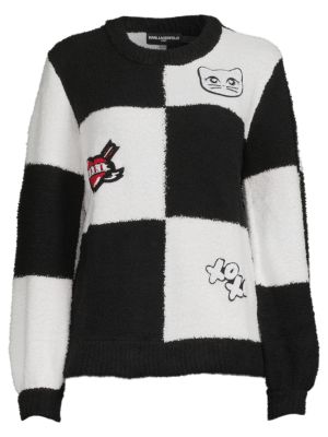 Karl Lagerfeld Paris
 Checkerboard Crewneck Sweater