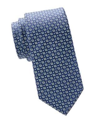 Eton
 Polka Dot Foulard Silk Tie