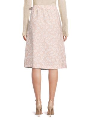 Saks Fifth Avenue
 Floral Linen Blend A Line Skirt