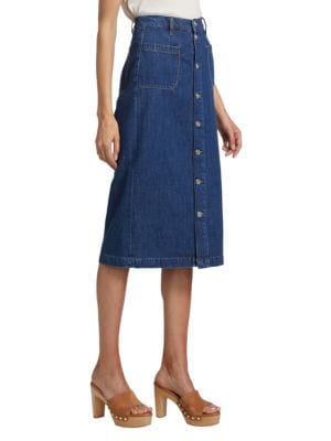 Frame
 Le Bardot Denim Midi Skirt