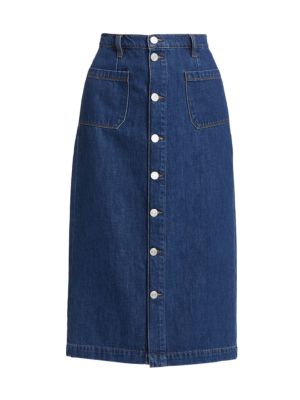 Frame
 Le Bardot Denim Midi Skirt