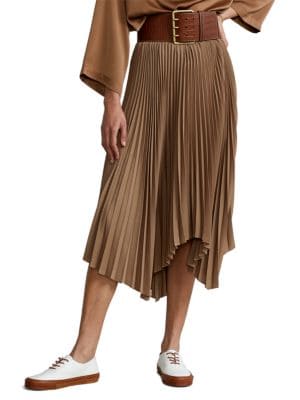 Polo Ralph Lauren
 Satin Pleated Midi Skirt