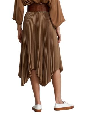 Polo Ralph Lauren
 Satin Pleated Midi Skirt