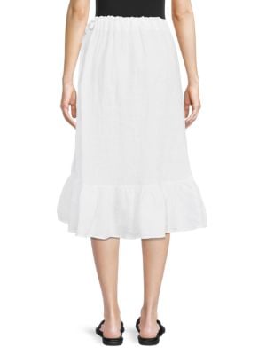 Saks Fifth Avenue
 Linen Ruffle Wrap Skirt