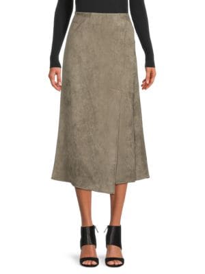 DKNY
 Faux Suede Midi Skirt