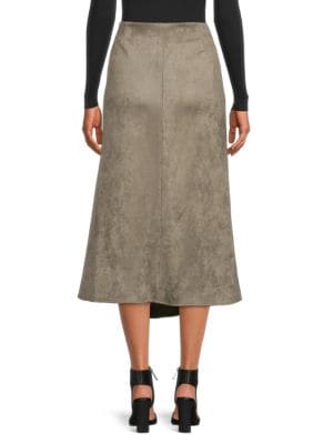 DKNY
 Faux Suede Midi Skirt