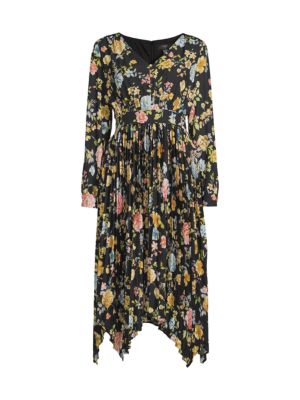 T Tahari
 Floral Pleated Asymmetric Dress