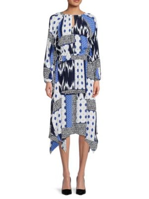 ELLA rafaella
 Print Handkerchief Midi Dress