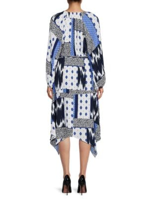 ELLA rafaella
 Print Handkerchief Midi Dress