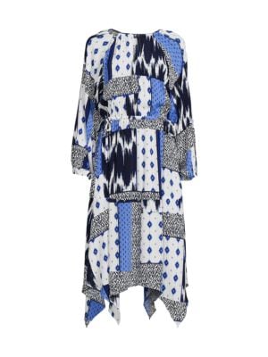 ELLA rafaella
 Print Handkerchief Midi Dress