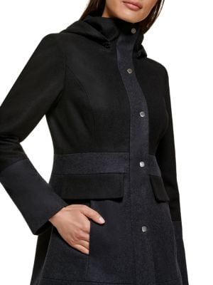 Guess
 Hooded Wool Blend Coat