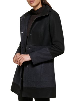 Guess
 Hooded Wool Blend Coat