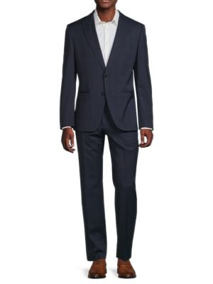 Boss Hugo Boss
  Slim Fit Checked Virgin Wool Blend Suit