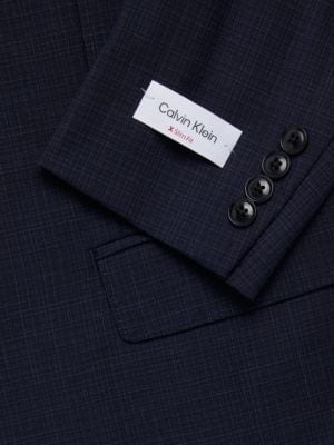 Calvin Klein
 Slim Fit Crosshatch Wool Blend Suit