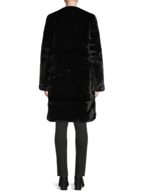 Apparis
 Collarless Faux Fur Coat