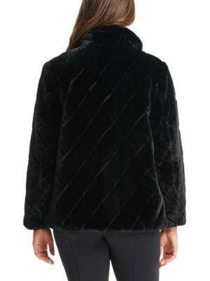 kate spade new york
 Quilted Faux Fur Jacket