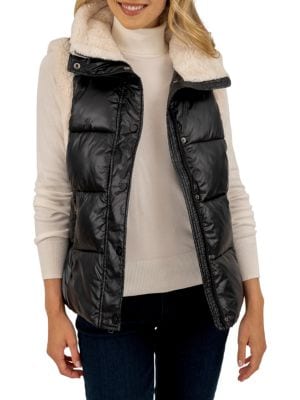 Kensie
 Faux Sherpa Trim Puffer Vest