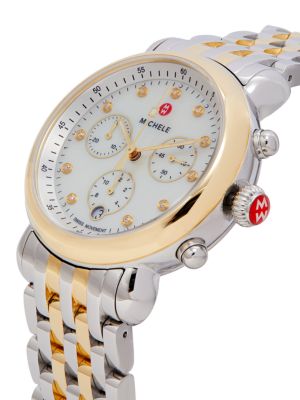 Michele
  CSX 39MM Two Tone Stainless Steel, Diamond & Mother of Pearl Chronograph Watch