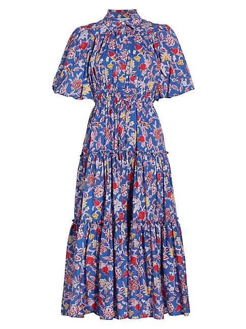 Dahlia Floral Cotton Shirtdress