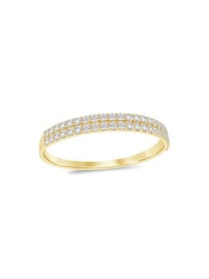 Saks Fifth Avenue
 14K Yellow Gold & 0.125 TCW Diamond Double Row Half Eternity Ring