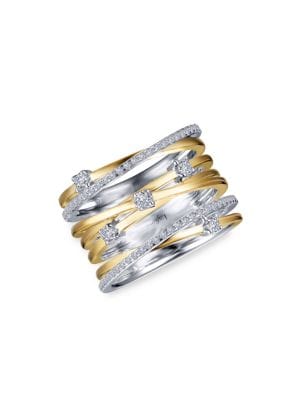 Saks Fifth Avenue
 14K Yellow Gold & 0.125 TCW Diamond Double Row Half Eternity Ring