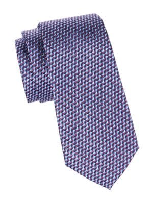 DUCHAMP LONDON
 Geometric Silk Jacquard Tie