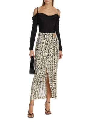 Nanushka
 Solice Wavy Split Midi Skirt