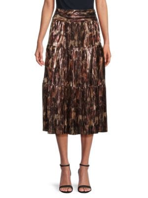 Area Stars
 Kelsey Print Accordion Pleated Midi Skirt