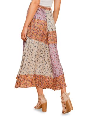 Daniel Rainn
 Darling Floral Patchwork Midi Skirt