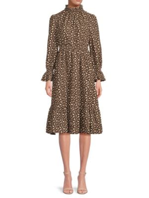 70/21
 High Neck Floral Midi Dress