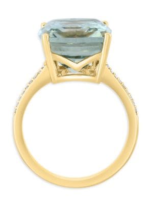 Effy
 14K Yellow Gold, Green Amethyst & Diamond Ring