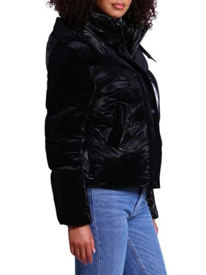 Avec Les Filles
 Relaxed Mixed Media Hooded Puffer Jacket