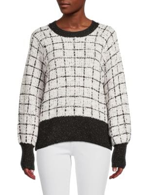 Karl Lagerfeld Paris
 Windowpane Tweed Sweater