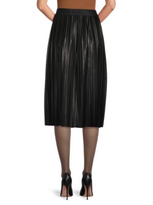 Calvin Klein
 Pleated Faux Leather Midi Skirt